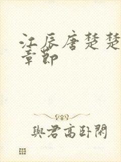 江辰唐楚楚最快章节