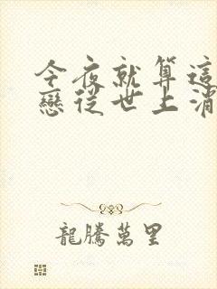 今夜就算这份爱恋从世上消失剧照