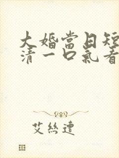 大婚当日短剧高清一口气看完