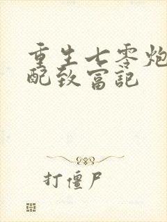 重生七零炮灰女配致富记