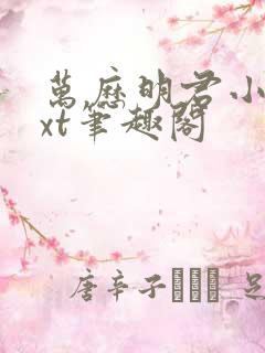 万历明君小说txt笔趣阁