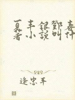 夏丰银邓春含原著小说叫什么