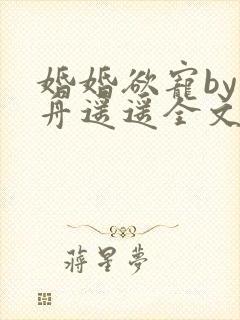 婚婚欲宠by小舟遥遥全文免费阅读