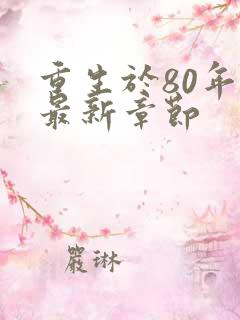 重生于80年代最新章节