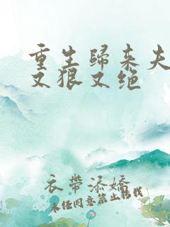 重生归来夫人她又狠又绝