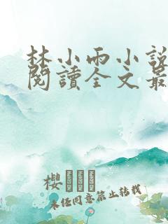 林小雨小说免费阅读全文最新章节