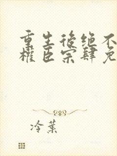 重生后绝不嫁给权臣宗肆免费阅读