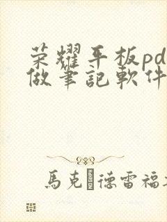 荣耀平板pdf做笔记软件