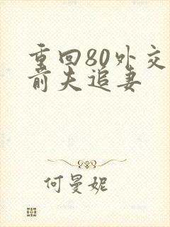 重回80外交官前夫追妻