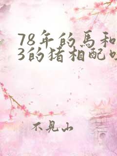 78年的马和83的猪相配吗