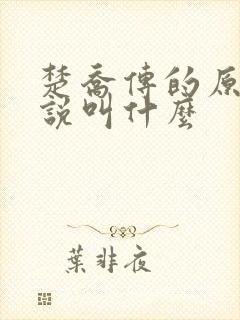 楚乔传的原著小说叫什么