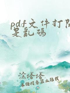 pdf文件打开是乱码