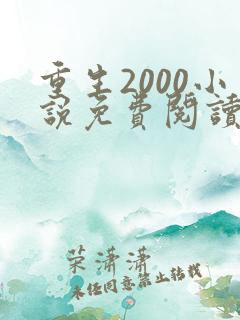 重生2000小说免费阅读无弹窗