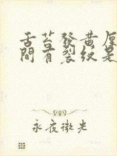 舌苔发黄厚腻中间有裂纹是什么原因怎么调理