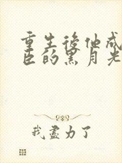 重生后他成了权臣的黑月光