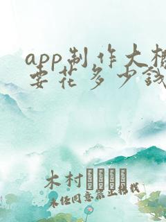 app制作大概要花多少钱
