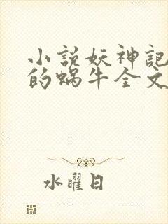 小说妖神记发飙的蜗牛全文下载