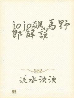 jojo飙马野郎解说