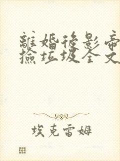 离婚后影帝天天捡垃圾全文