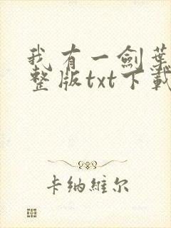我有一剑叶观完整版txt下载