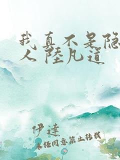 我真不是隐世高人 陆凡道