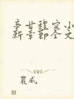 辛甘程究小说最新章节全文免费阅读