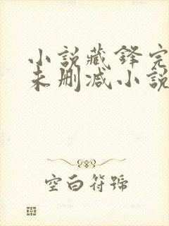 小说藏锋完整版未删减小说