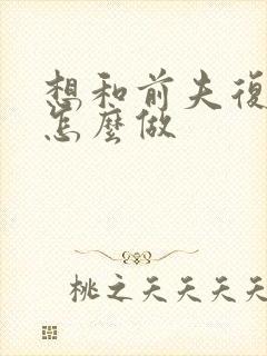 想和前夫复婚该怎么做