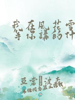 我在风花雪月里等你讲的什么