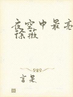 夜空中最亮的星 徐薇