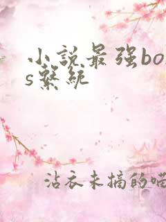 小说最强boss系统
