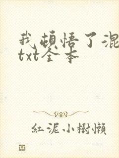 我顿悟了混沌体txt全本