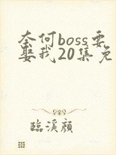 奈何boss要娶我20集免费观看