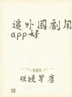 追外国剧用什么app好