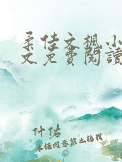 柔佳文枫小说全文免费阅读