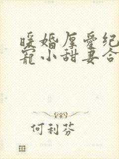 暖婚厚爱纪总独宠小甜妻合集