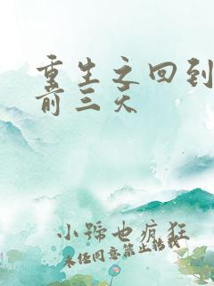 重生之回到离婚前三天