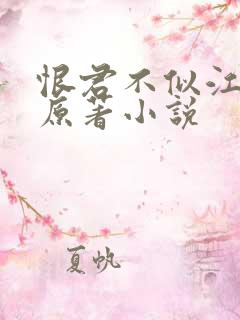 恨君不似江楼月原著小说