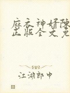 麻衣神婿陈黄皮正版全文免费txt