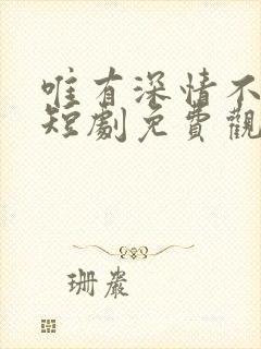 唯有深情不可负短剧免费观看