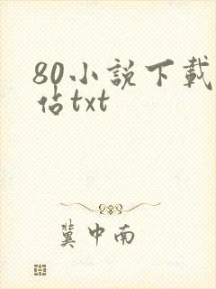 80小说下载网站txt