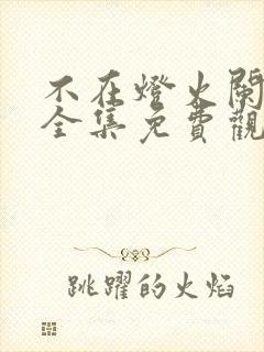 不在灯火阑珊处全集免费观看完整版