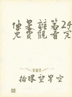 他是谁第24集免费观看完整版