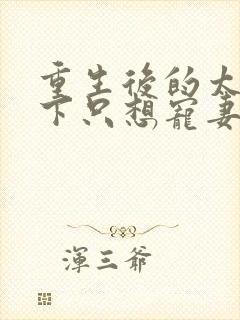 重生后的太子殿下只想宠妻