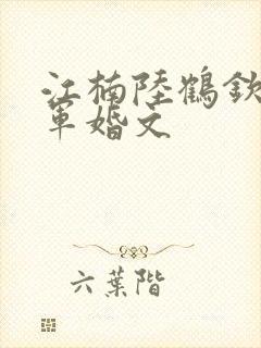 江楠陆鹤钦年代军婚文