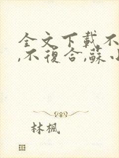 全文下载不原谅,不复合,苏小姐独美