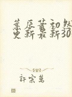 叶辰萧初然刚刚更新最新3030章