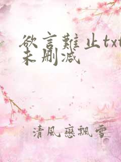 欲言难止txt未删减