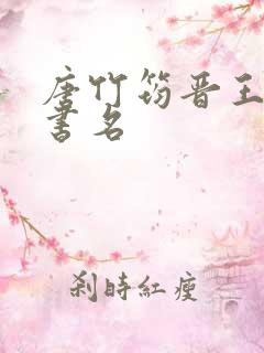 唐竹筠晋王小说书名