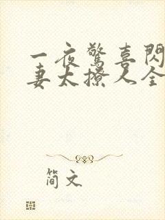 一夜惊喜闪婚娇妻太撩人全文免费阅读